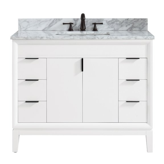 Avanity EMMA-VS43-WT-C Emma 43" Free Standing Single Vanity Set - White