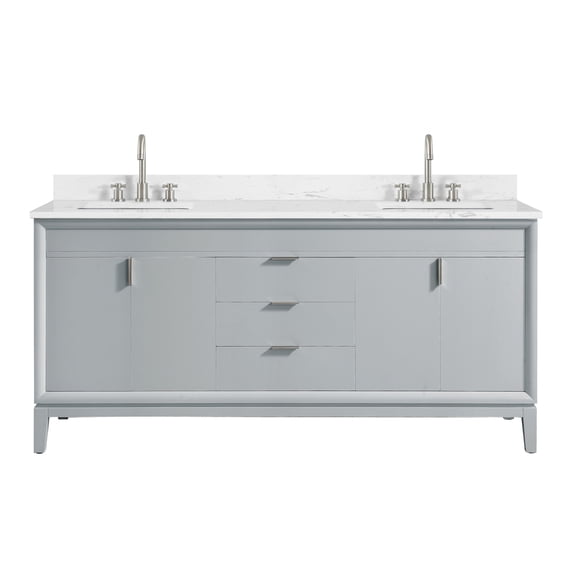 Avanity EMMA-VS73-DG-E Emma 72" Free Standing Double Basin Vanity Set - Grey