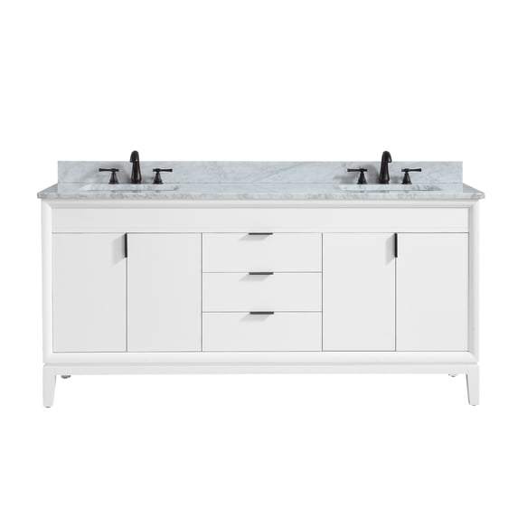 Avanity EMMA-VS73-WT-C Emma 73" Free Standing Double Basin Vanity Set - White