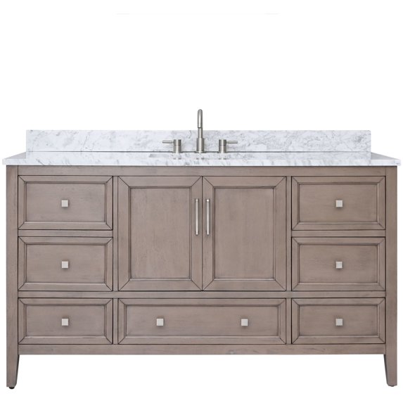 Avanity EVERETTE-VS61-WD-C Everette 60" Free Standing Single Basin Vanity Set - MultiColor