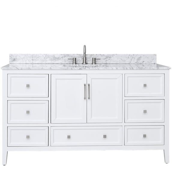 Avanity EVERETTE-VS61-WT-C Everette 60" Free Standing Single Basin Vanity Set - White