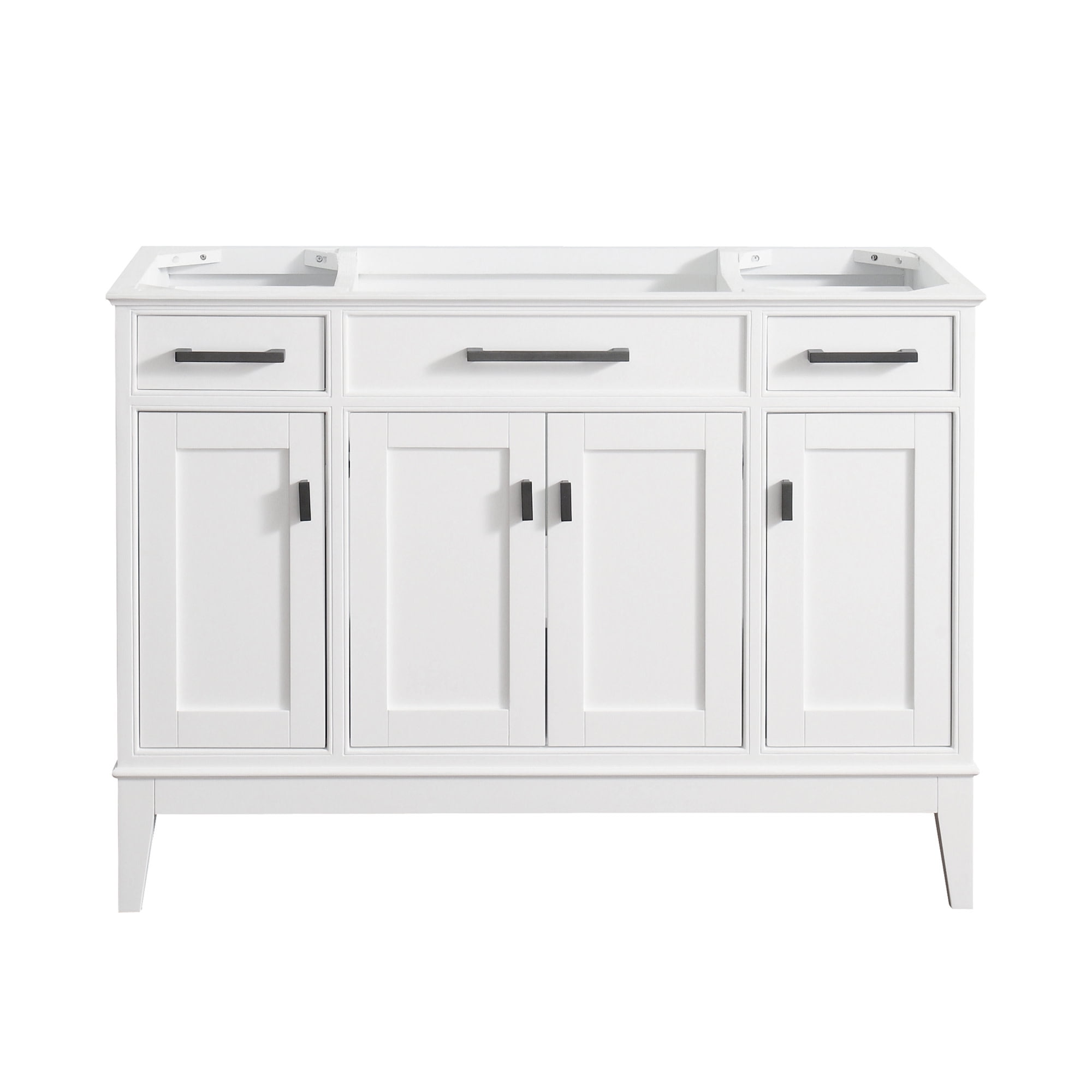 Madison 48" White Solid Wood Freestanding Vanity Base