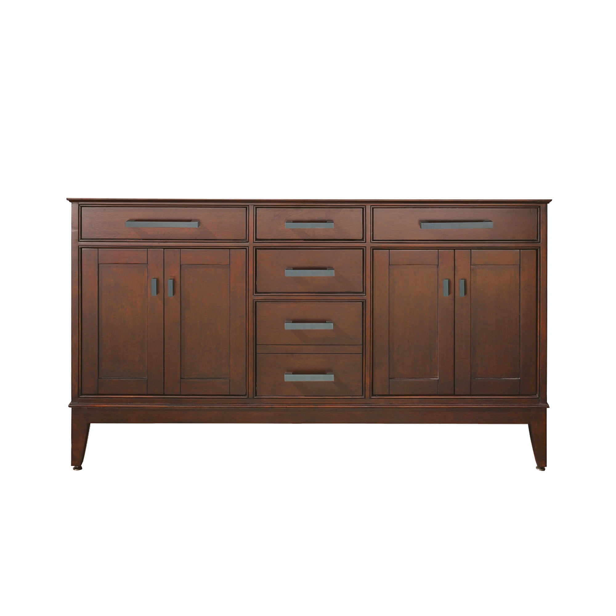 Elegant 60" Tobacco Solid Wood Double Vanity Base Only
