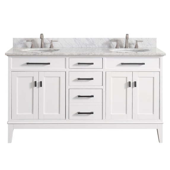 Avanity Madison-Vs60 Madison 60" Free Standing Double Basin Vanity Set - White