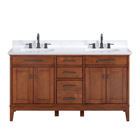 Avanity MADISON-VS61-TO-E Madison 60" Free Standing Double Basin Vanity Set - Tobacco