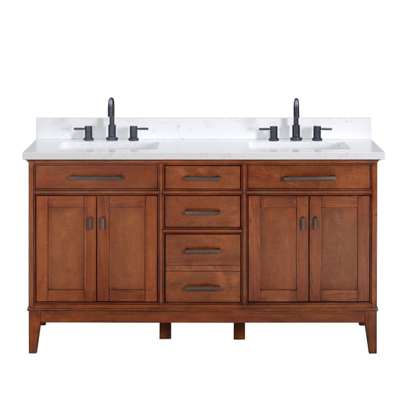 Avanity MADISON-VS61-TO-E Madison 60" Free Standing Double Basin Vanity Set - Tobacco