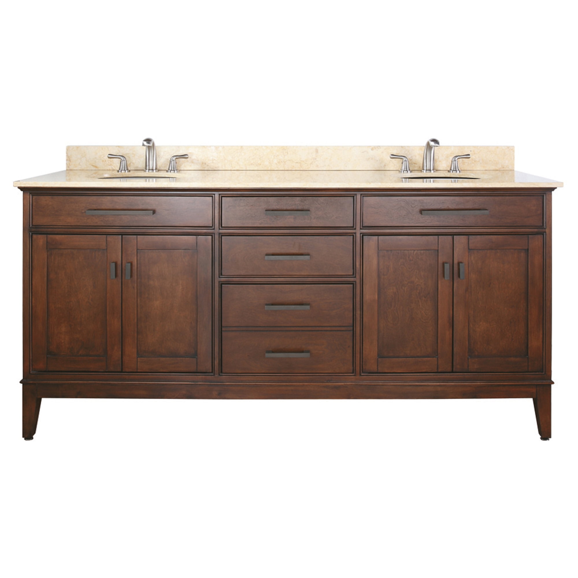Madison 73" Tobacco Double Vanity with Marble Top