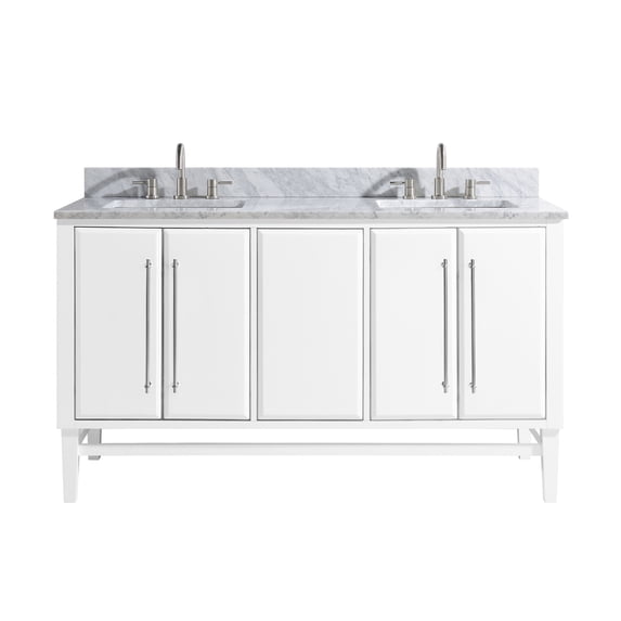 Avanity MASON-VS61-WTS-C Mason 60" Free Standing Double Basin Vanity Set - White