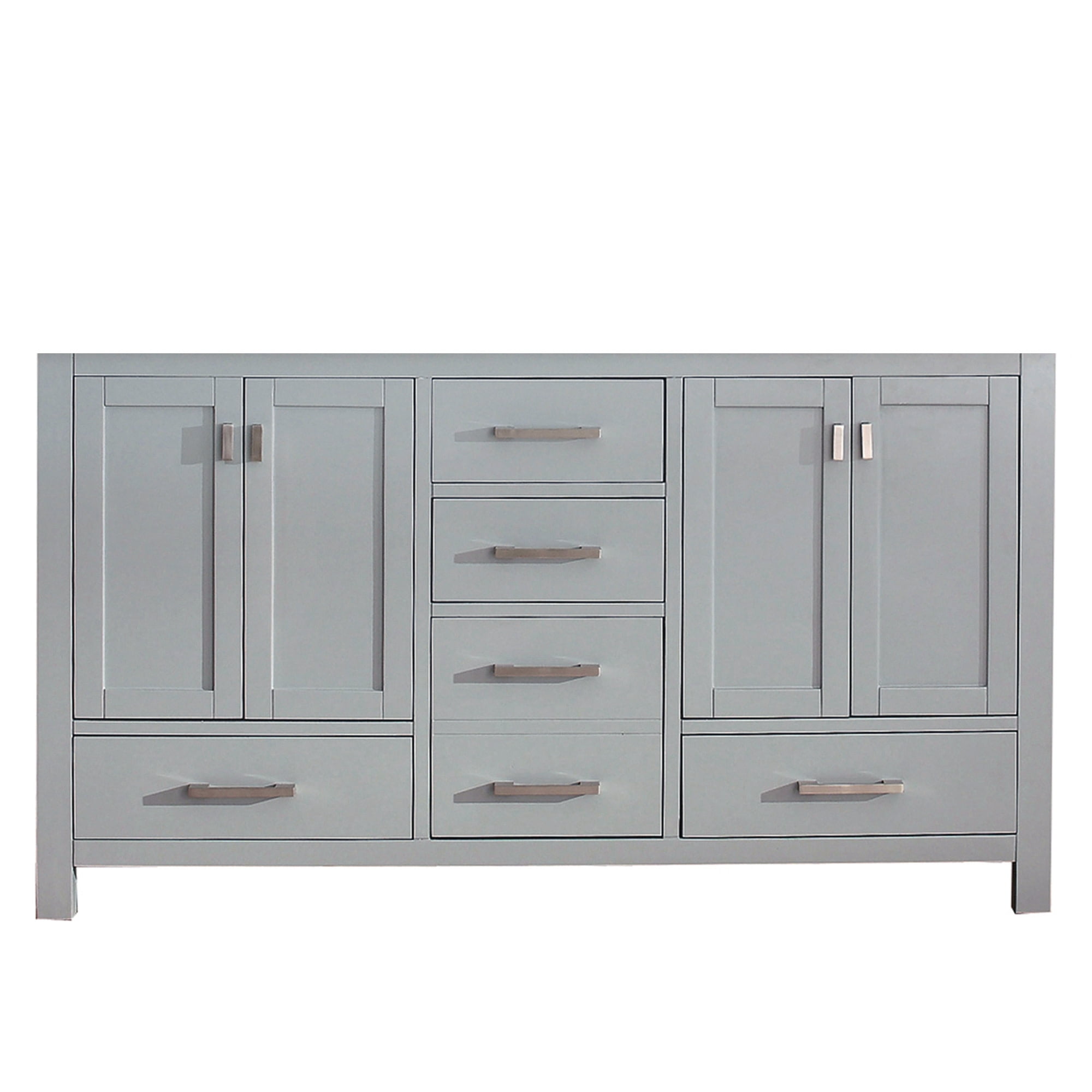 Transitional 60'' Double Freestanding Vanity Base in Chilled Gray