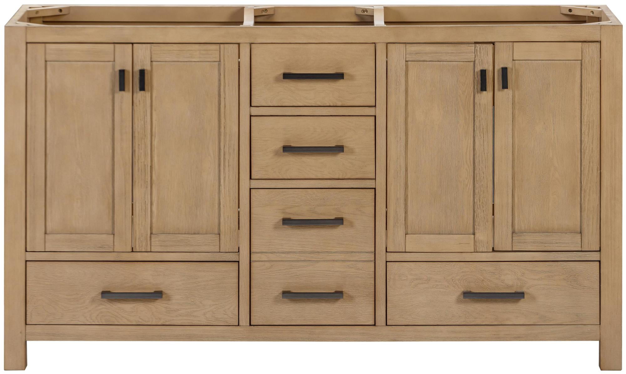 Modero 60'' Brushed Oak Double Freestanding Vanity Base