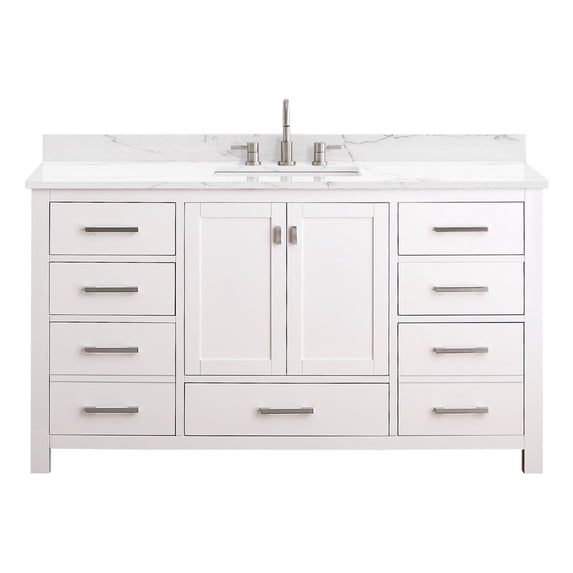 Avanity MODERO-VS60-WT-A-E Modero 60" Free Standing Single Basin Vanity Set - White