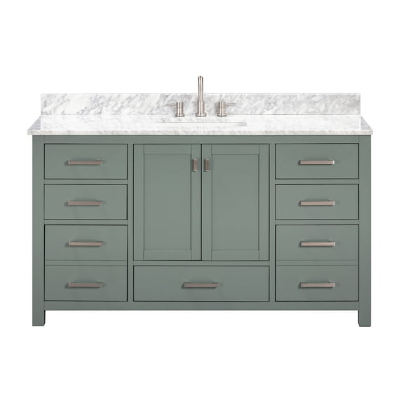 Avanity MODERO-VS61-SG-A-C Modero 60" Free Standing Single Basin Vanity Set - Smoke Green