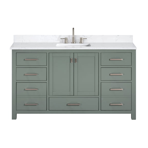 Avanity MODERO-VS61-SG-A-E Modero 60" Free Standing Single Basin Vanity Set - Smoke Green
