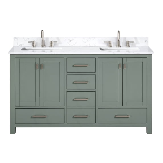 Avanity MODERO-VS61-SG-E Modero 60" Free Standing Double Basin Vanity Set - Smoke Green