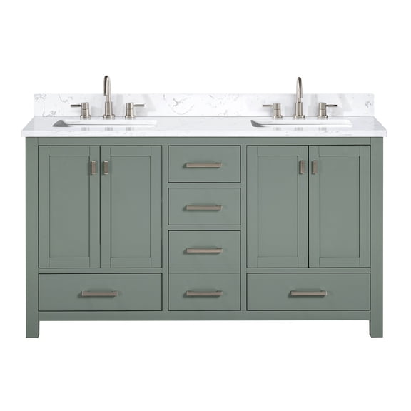 Avanity MODERO-VS61-SG-E Modero 60" Free Standing Double Basin Vanity Set - Smoke Green