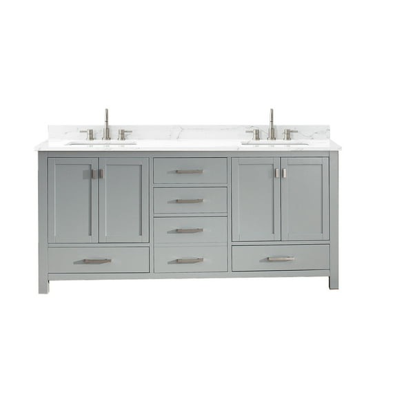 Avanity MODERO-VS72-CG-E Modero 72" Free Standing Double Basin Vanity Set - Grey