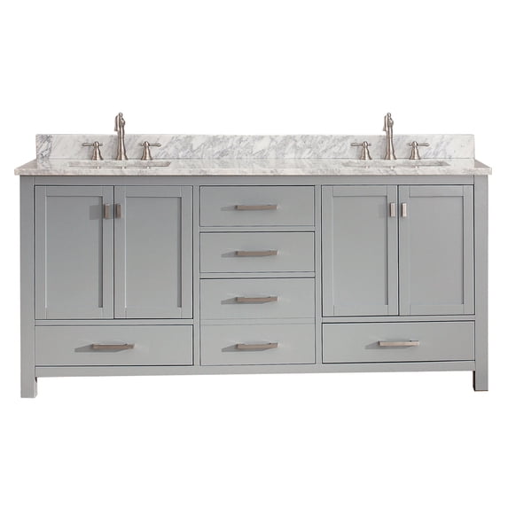 Avanity MODERO-VS72-CG-C Modero 72" Free Standing Double Basin Vanity Set - Grey