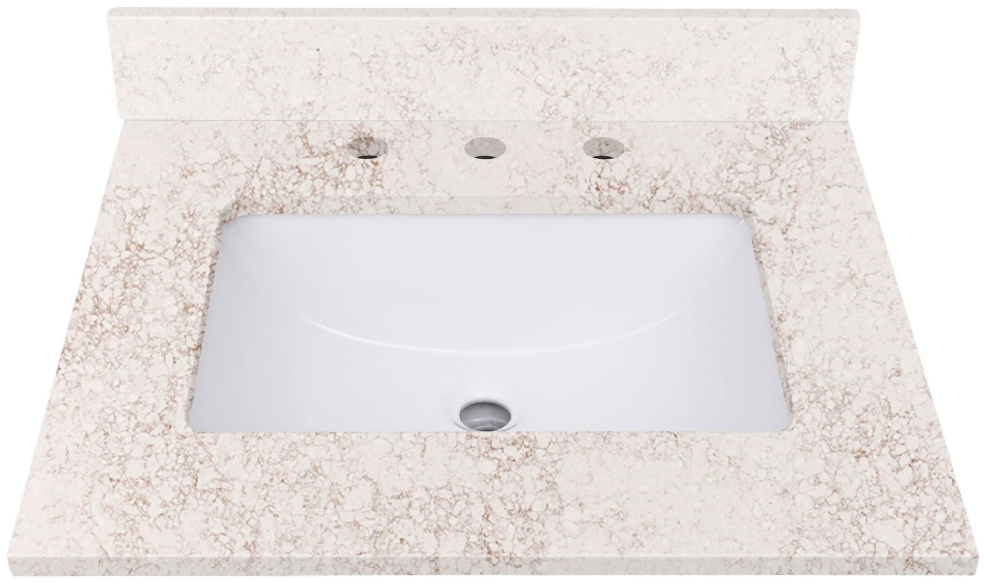 25'' Alluring Quartz Single Bathroom Vanity Top with Copper Veining
