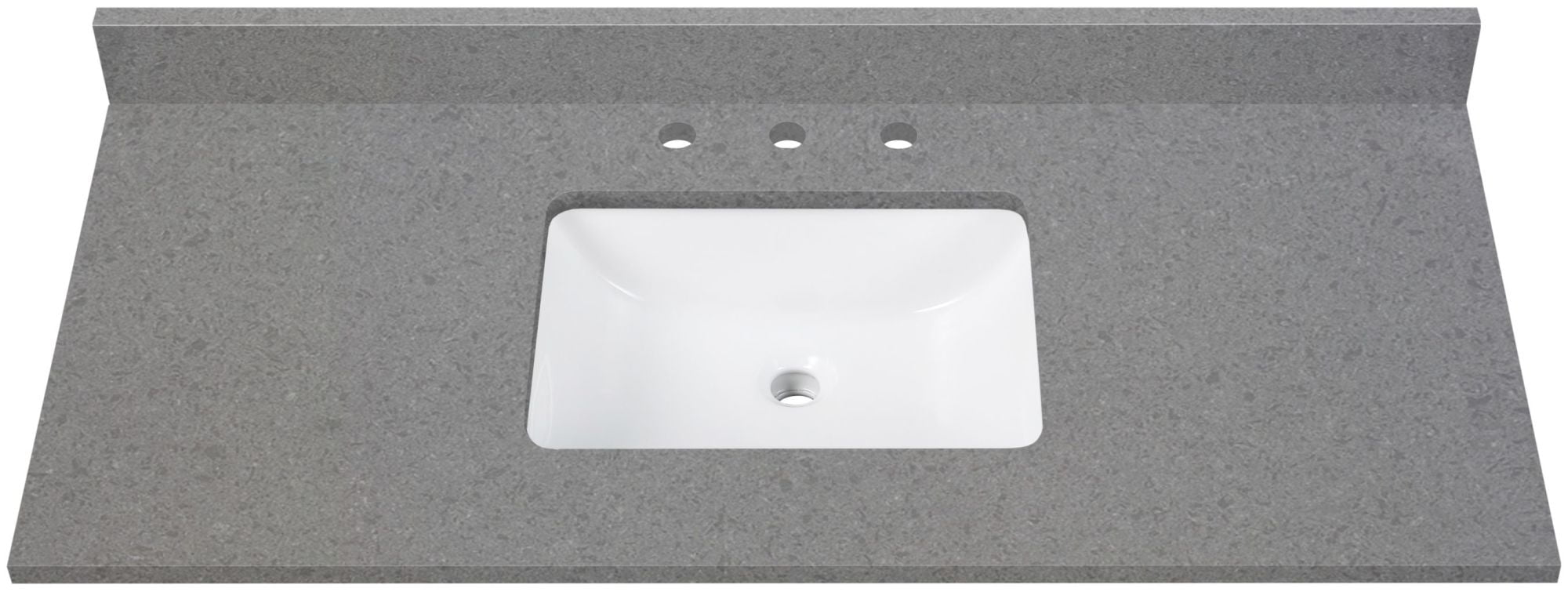 49'' Gray Quartz Single Bathroom Vanity Top with Sink