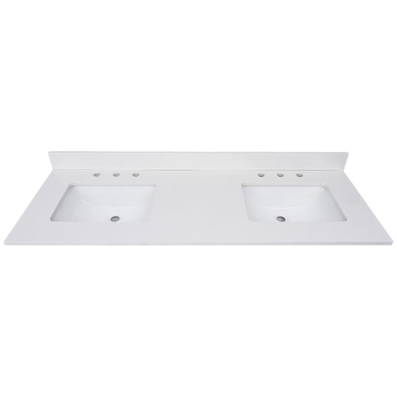 Avanity QUT61EW-RS 61" Quartz Vanity Top - White