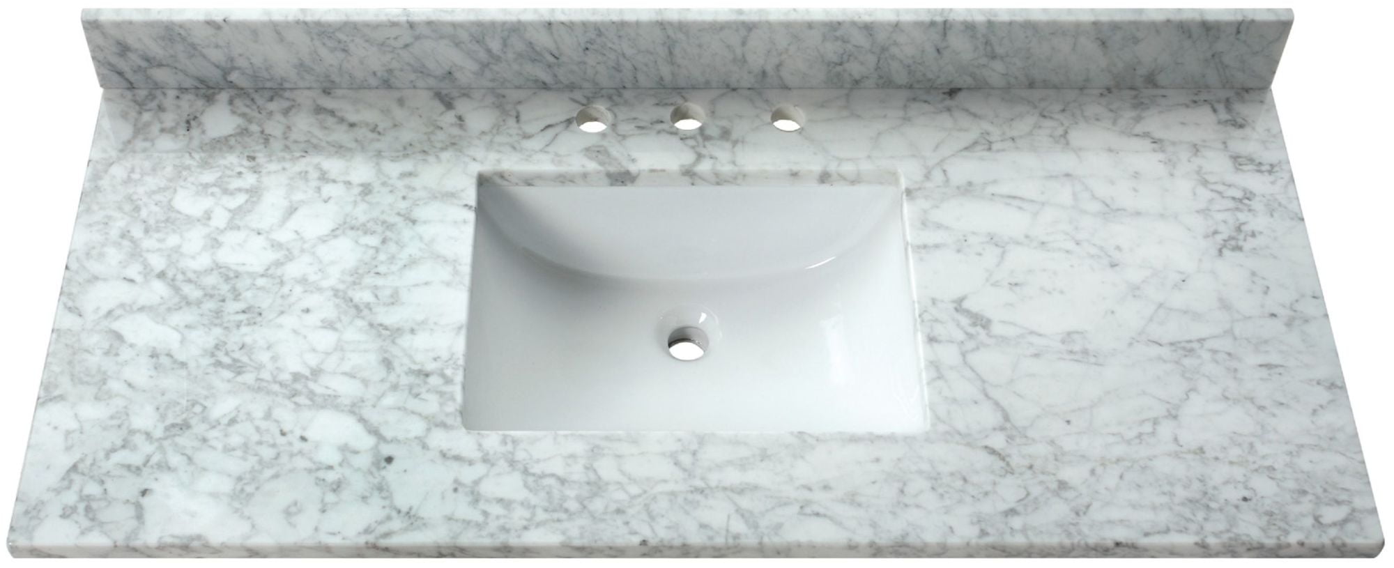 43'' Carrara White Marble Vanity Top with Ceramic Sink