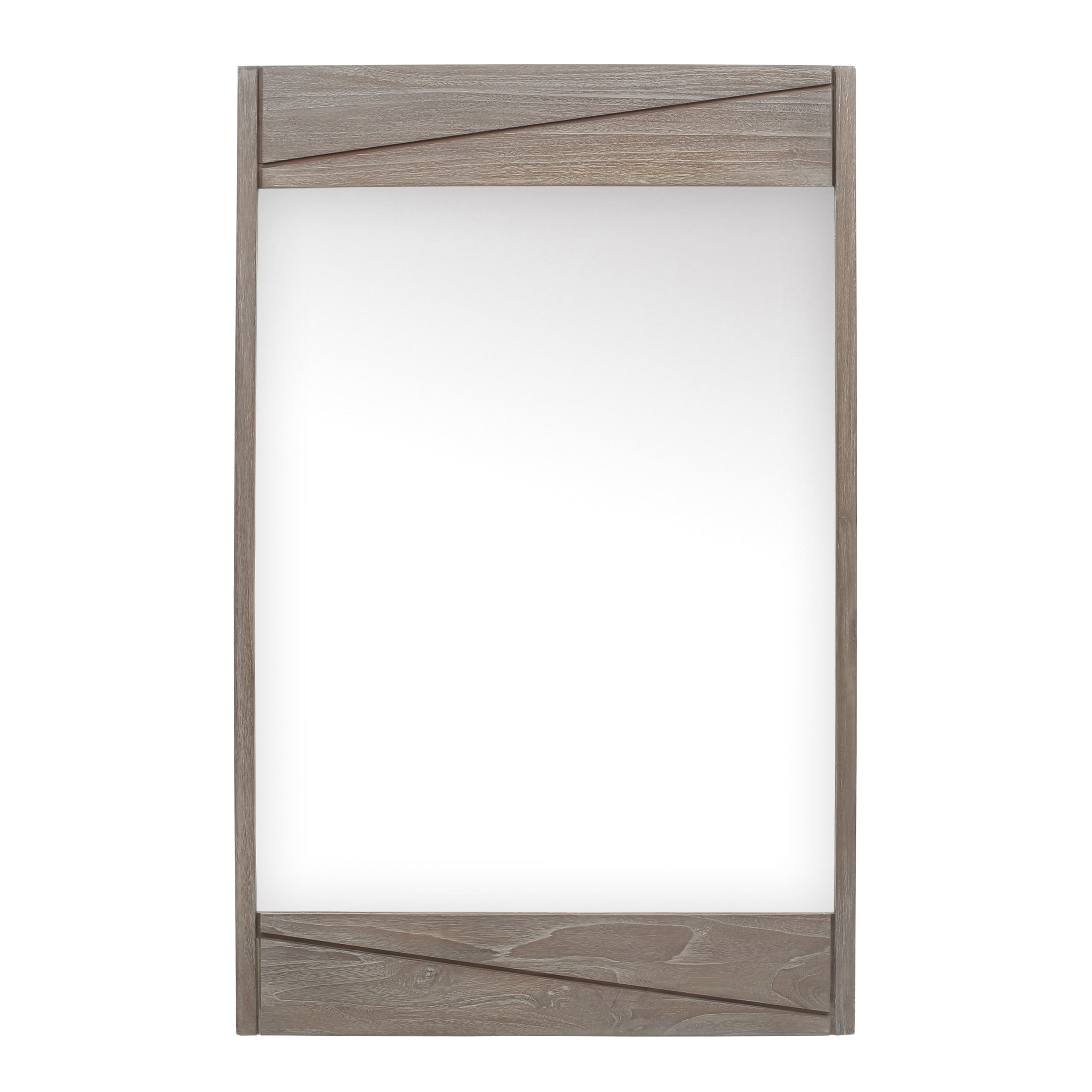 Gray Teak 24" Rectangular Wood Framed Mirror