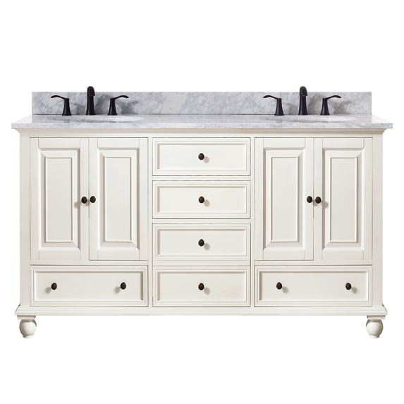 Avanity Thompson-Vs60 Thompson 60" Free Standing Double Basin Vanity Set - White
