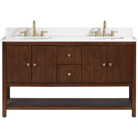 Avanity ZOE-VS61-WA Zoe 60" Free Standing Double Basin Vanity Set - Wood