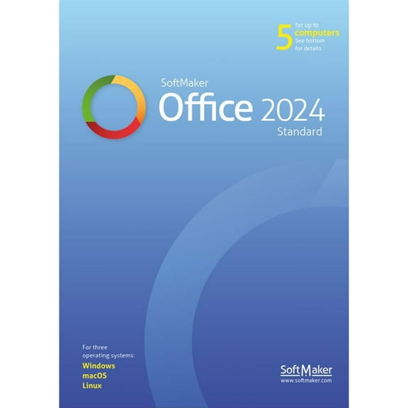 SoftMaker Office Standard 2024 for 5 Devices, Windows/macOS/Linux (Digital Download)