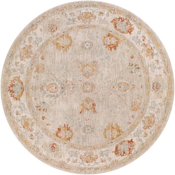 Avant Garde AVT-2310 5'3" Round Rug in Sage/Olive/Burnt Orange/Mustard/Denim