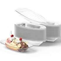 Avant Grub 12 oz Clear Plastic Banana Split Boats, 100 Pack