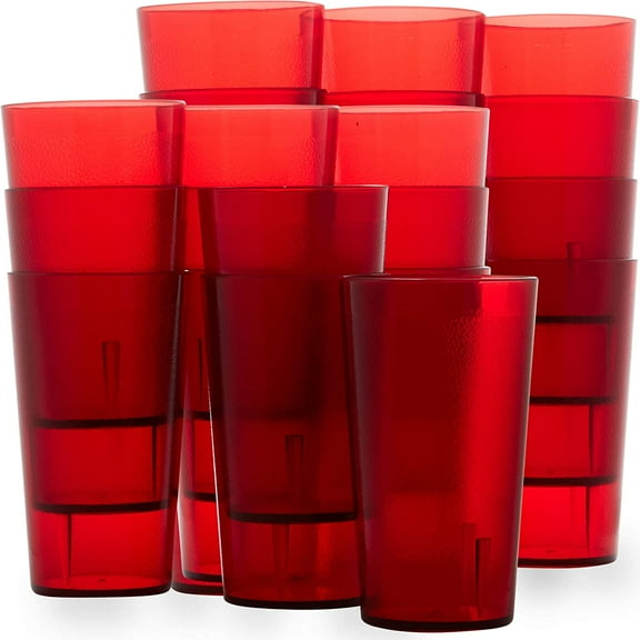 Avant Grub 12 oz Red Pebbled Plastic Tumbler, 24 Pack