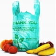thumbnail image 1 of Avant Grub 22" Green Plastic Grocery or Takeout Bags with Thank You Text, 100 Pack, 1 of 3