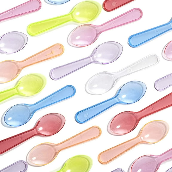 Avant Grub 3" BPA-Free Disposable Plastic Mini Tasting Spoons for Gelato & Ice Cream, 200 Count