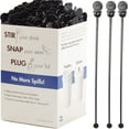 thumbnail image 1 of Avant Grub 7.5" Black Plastic Stir & Plug Sticks for Coffee Cups, 200 Pack, 1 of 4