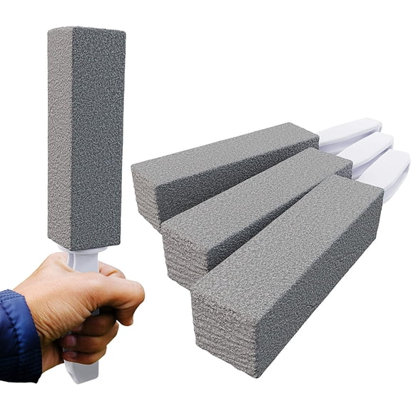 Avant Grub 9"x 1" Gray Pumice Cleaning Block Scrubber with Handle, 4 Pack