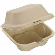 Avant Grub Biodegradable 6x6 Take Out Cardboard Food Containers with Clamshell Hinged Lid 100 Pack