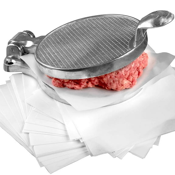 Avant Grub Cast Aluminum 4.5" Burger Press and 1000 Nonstick 4.75" x 5" Patty Paper Combo Set