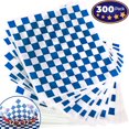 thumbnail image 1 of Avant Grub Deli Paper Blue & White Checkered Sandwich Wrapper, Grease-Resistant 12"x12", 300 Sheets, 1 of 4