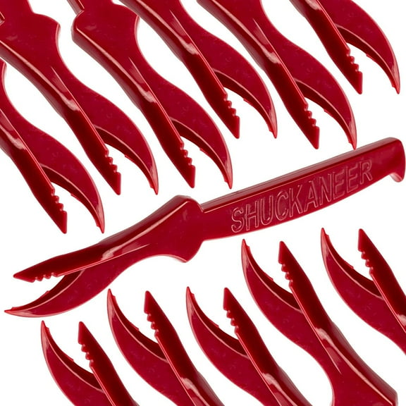 Avant Grub Ultra Durable, 7.5 inch Super Easy Red Plastic Seafood Sheller 12 Pack