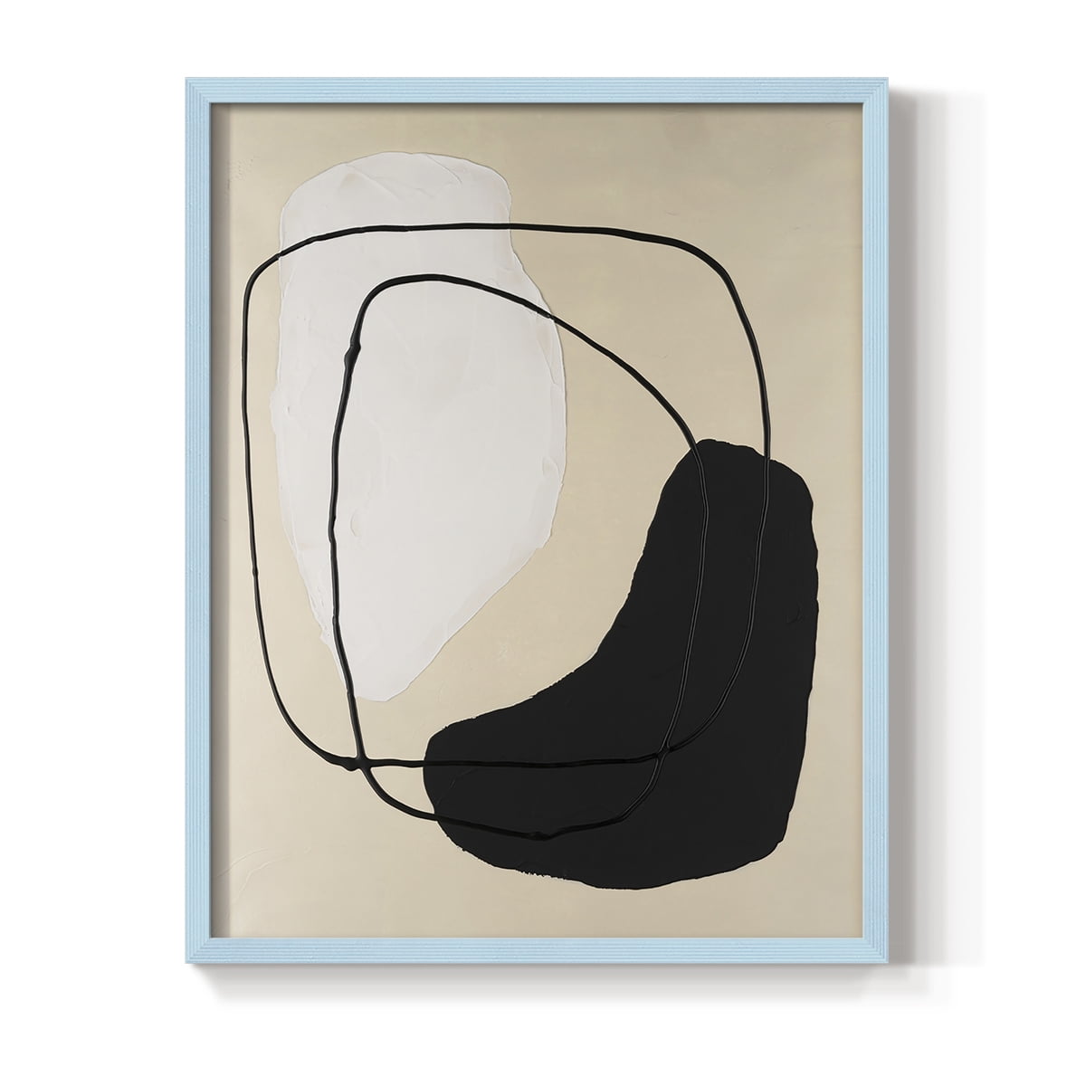 Avant Mod I Framed Print in Blue Solid Wood Framed Print No Nail Hanging