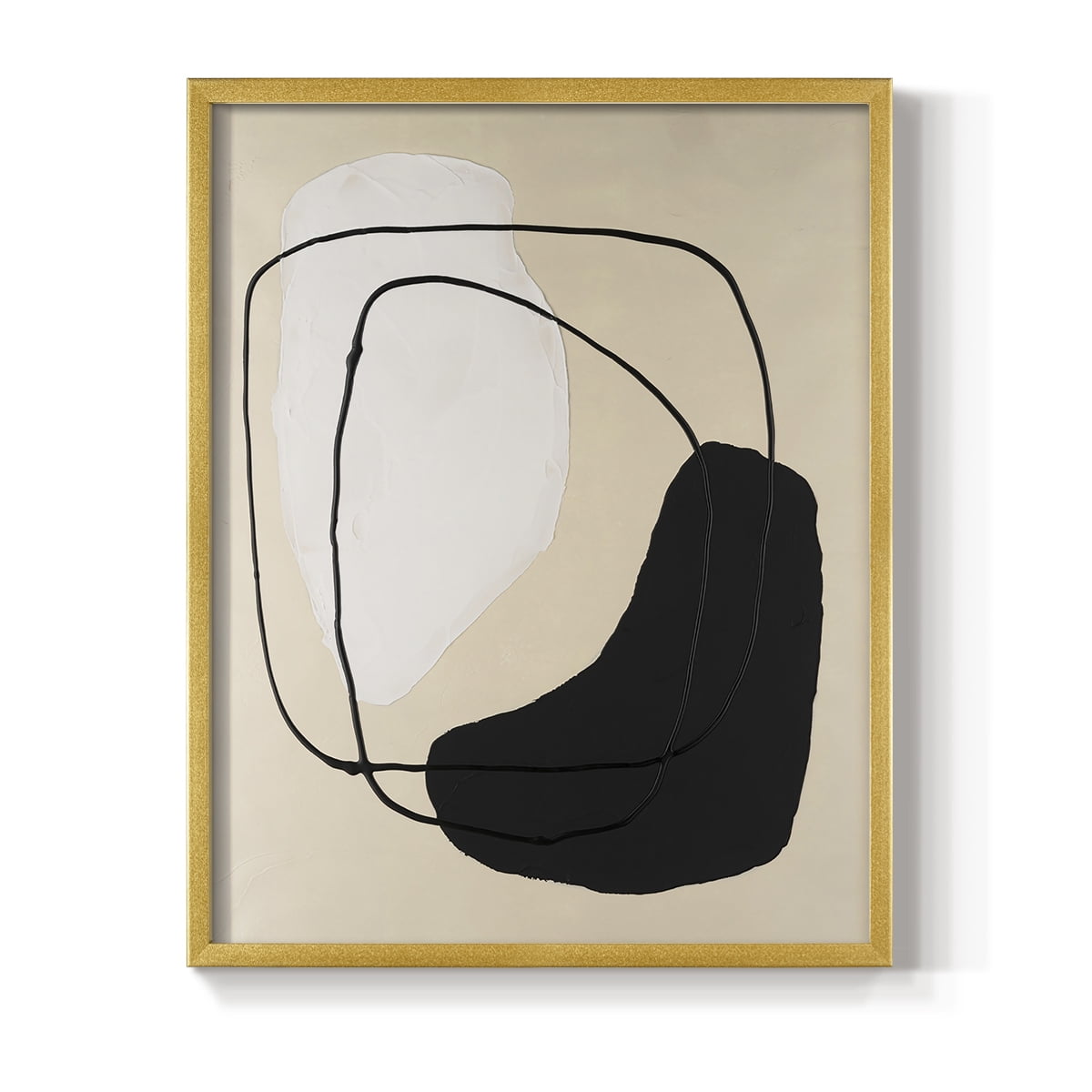 Avant Mod I Framed Print in Gold Solid Wood Framed Print No Nail Hanging