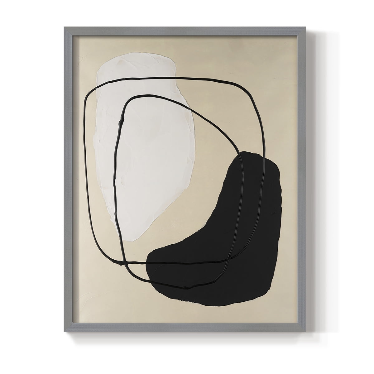 Avant Mod I Framed Print in Gray Solid Wood Framed Print No Nail Hanging