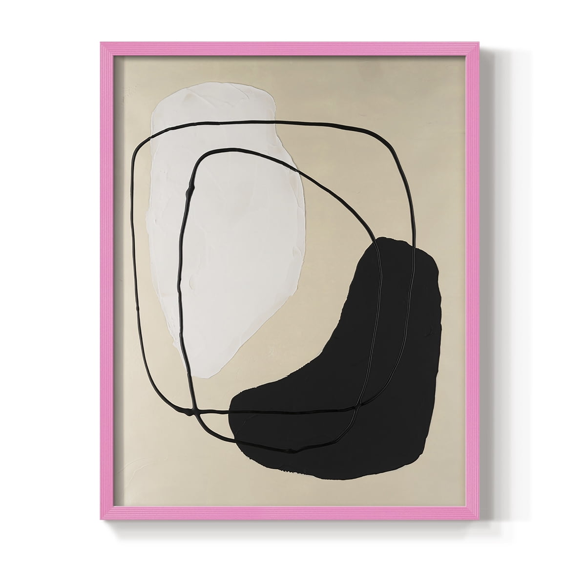 Avant Mod I Framed Print in Pink Solid Wood Framed Print No Nail Hanging