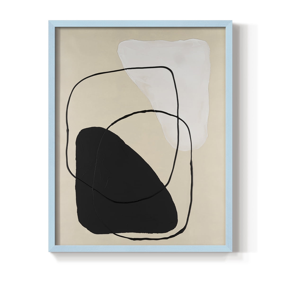 Avant Mod II Framed Print in Blue Solid Wood Framed Print No Nail Hanging
