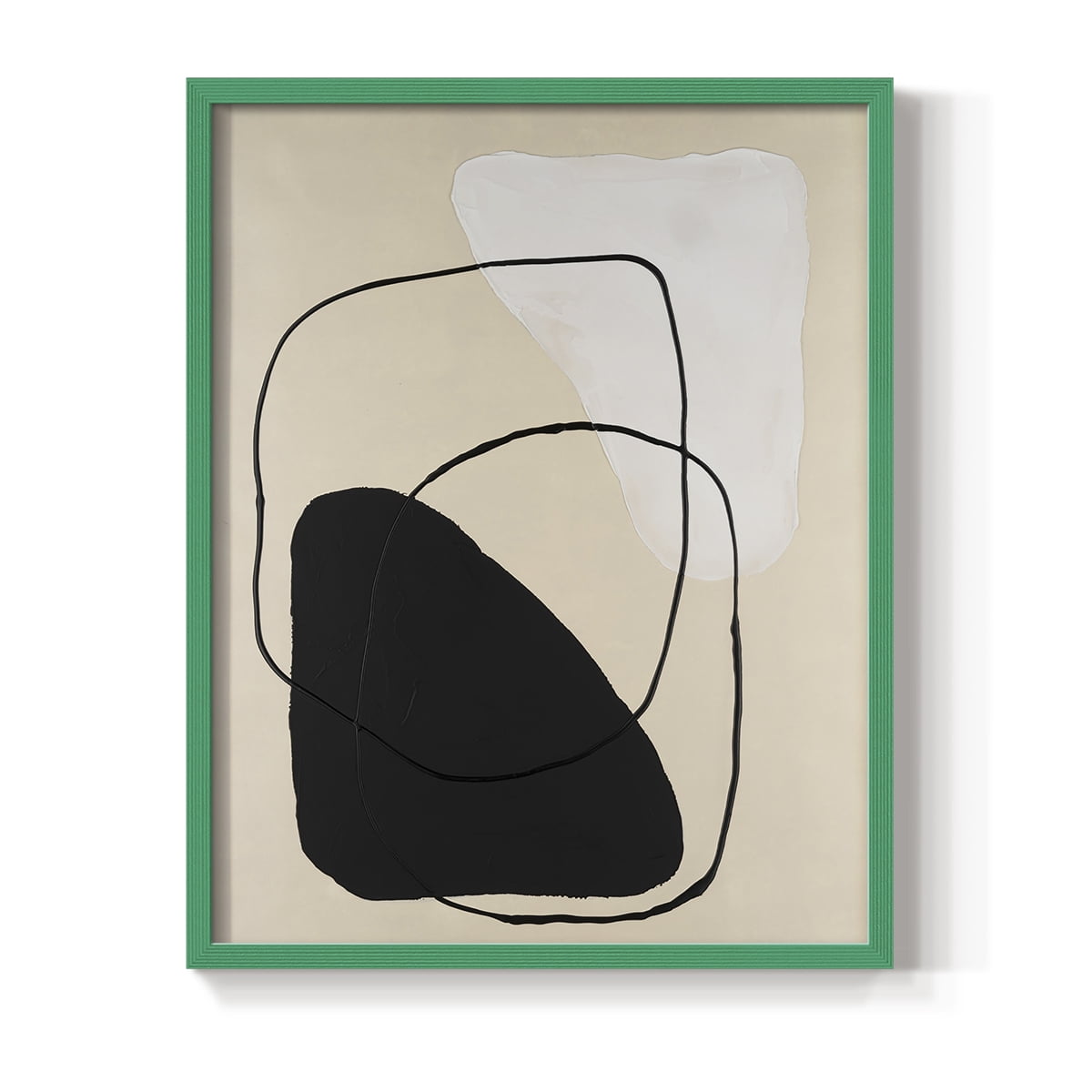 Avant Mod II Framed Print in Green Solid Wood Framed Print No Nail Hanging