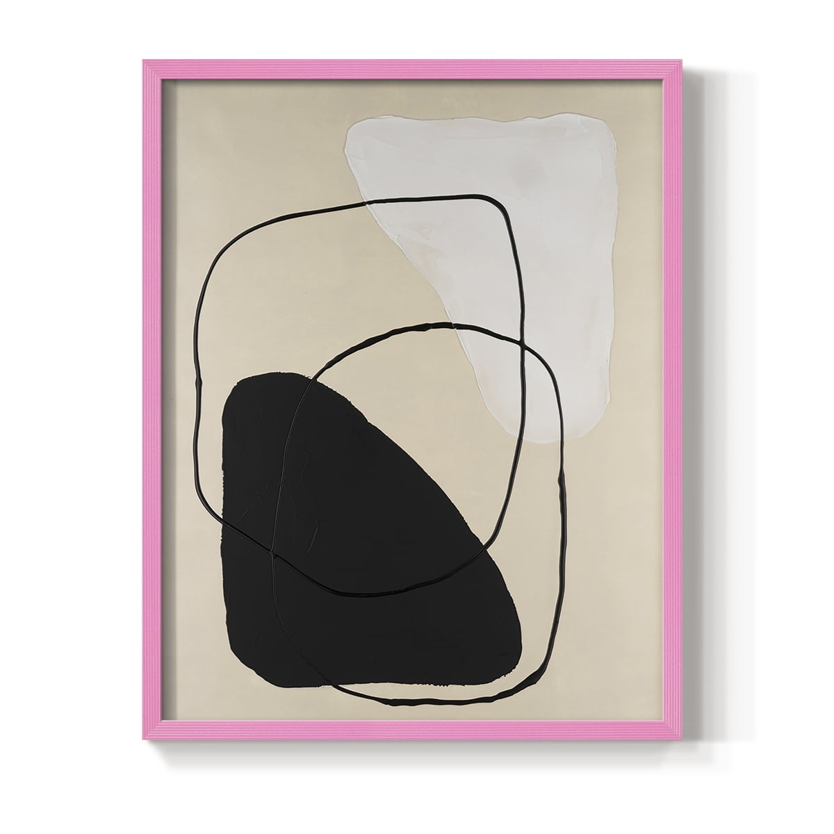 Avant Mod II Framed Print in Pink Solid Wood Framed Print No Nail Hanging