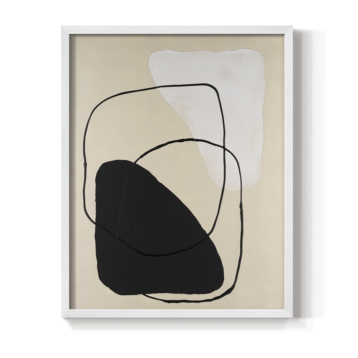 Avant Mod II Framed Print in White Solid Wood Framed Print No Nail Hanging