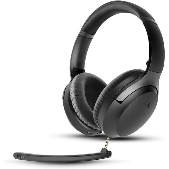 Avantalk Aria 3 - Bluetooth 5.3 LE Audio Headphones with Detachable Noise-Cancelling Mic for Work Calls & Music, 55 Hrs Wireless Headset with Sidetone for PC Computer and Phone
