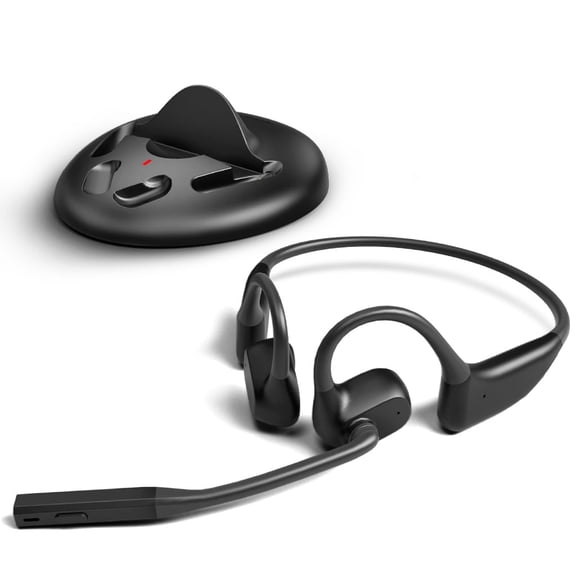 Avantalk Lingo N21 (Upgraded) - Open-Ear Wireless Headset with Noise-Canceling Mic & Charging Dock